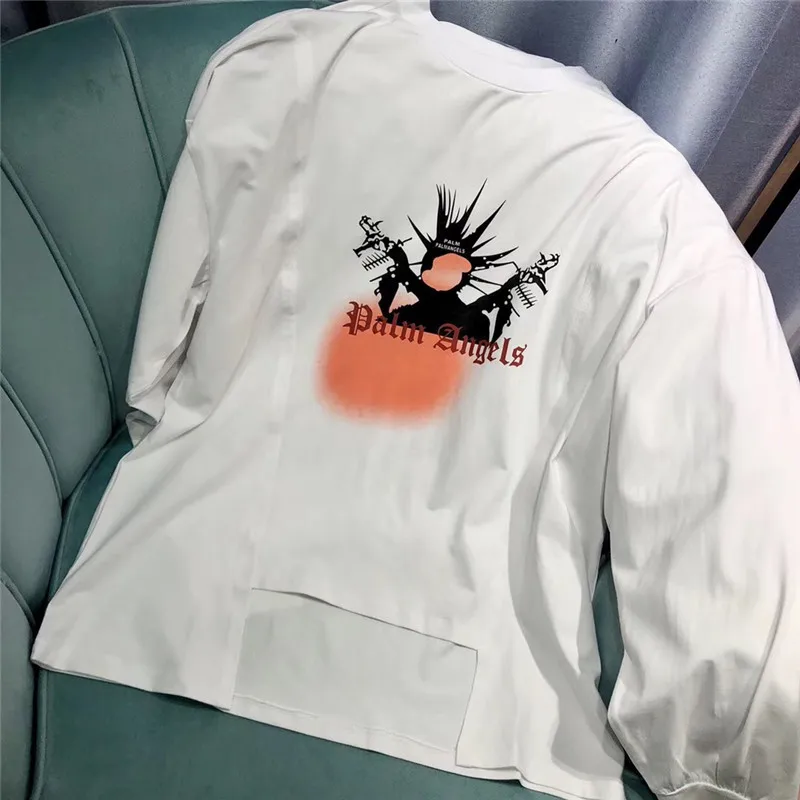 Long sleeve Palm Angels tshirt Oversize Men Women White Irregular stitching Flocking letters Tees Palm Angels T-shirts
Long sleeve Palm Angels tshirt Oversize Men Women White Irregular stitching Flocking letters Tees Palm Angels T-shirts
