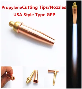 Cutting Tips USA Style Series 1 Type GPP 1-GPP Size 000-8 Available Cutting Nozzles for General Purpose Oxygen-Propylene Cutting
Cutting Tips USA Style Series 1 Type GPP 1-GPP Size 000-8 Available Cutting Nozzles for General Purpose Oxygen-Propylene Cutting
