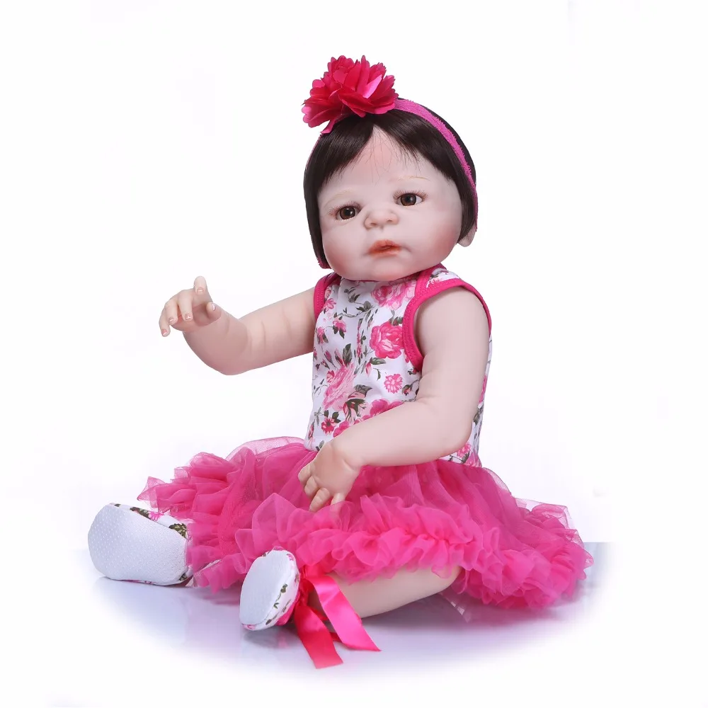 55 см полное Силиконовое боди Reborn Baby Doll игрушка Реалистичная новорожденная