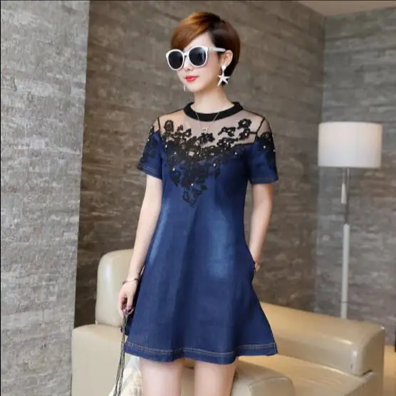 2019 vintage denim dress o-neck short sleeve Embroidery hollow out Patchwork Women jeans dresses plus size 4XL vestidos AW702
2019 vintage denim dress o-neck short sleeve Embroidery hollow out Patchwork Women jeans dresses plus size 4XL vestidos AW702