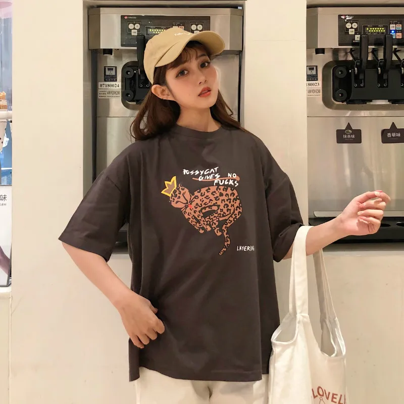 2019 New Fashion Cotton Korean Short-sleeved T-shirt Female New Printing Casual Loose Students Wild Bottoming Shirts Female W113
2019 New Fashion Cotton Korean Short-sleeved T-shirt Female New Printing Casual Loose Students Wild Bottoming Shirts Female W113