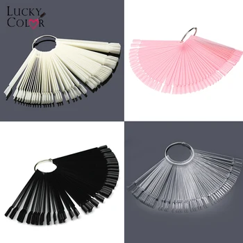 50pcs Oval Shape Half Fake False Nail Art Gel UV Manicure Set DIY Practise Full Nail Tips Fan Clear Tips For Polish Design Tool