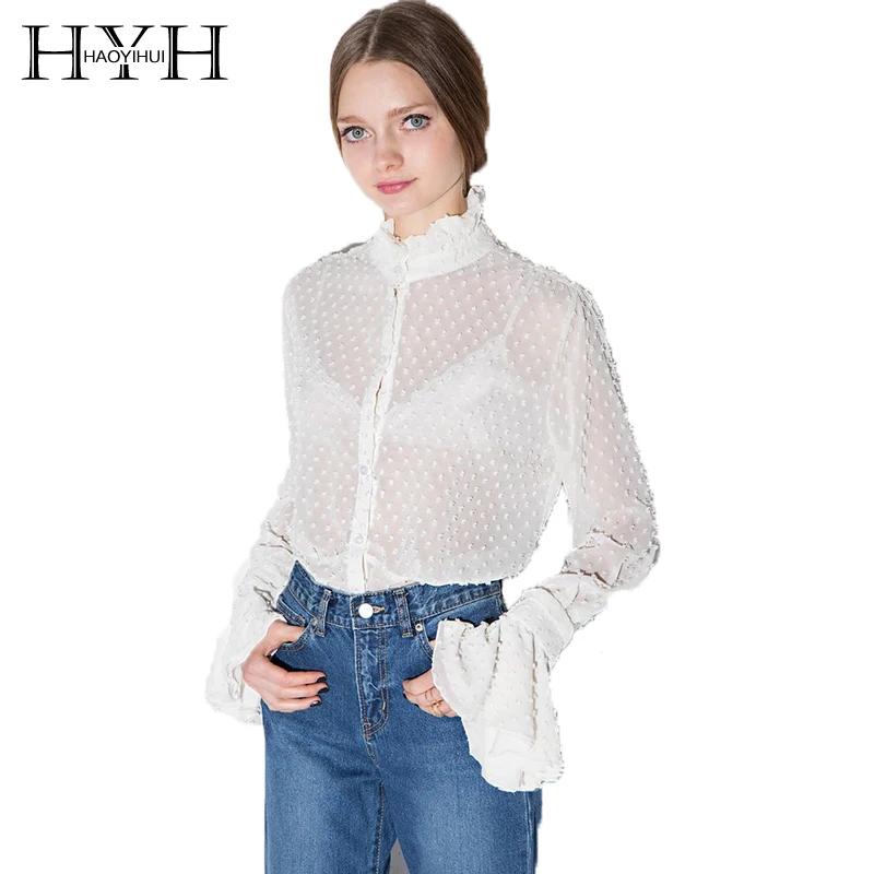 HYH HAOYIHUI White Chiffon Blouse Elegant Ruffle Sexy Blouse Shirt Women 2018 Spring Blouse Office Shirt Female Chemise Femme
HYH HAOYIHUI White Chiffon Blouse Elegant Ruffle Sexy Blouse Shirt Women 2018 Spring Blouse Office Shirt Female Chemise Femme