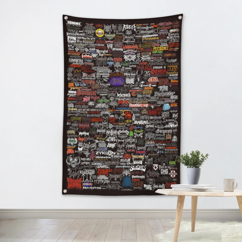 Heavy Metal Music Band Team Logo Cloth Poster Banners Four-Hole Flag Dormitory Bedroom Wall Decoration
Heavy Metal Music Band Team Logo Cloth Poster Banners Four-Hole Flag Dormitory Bedroom Wall Decoration