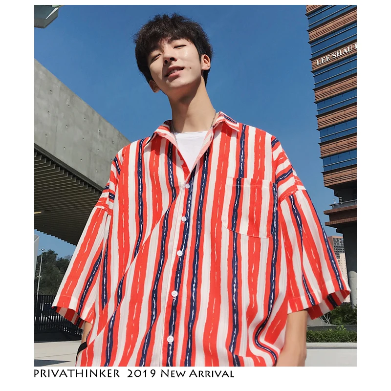 Privathinker Harajuku Striped Shirts Men 2019 Mens Streetwear Casual Short Sleeve Shirt Couple Korean Oversized Designer Clothes
Privathinker Harajuku Striped Shirts Men 2019 Mens Streetwear Casual Short Sleeve Shirt Couple Korean Oversized Designer Clothes