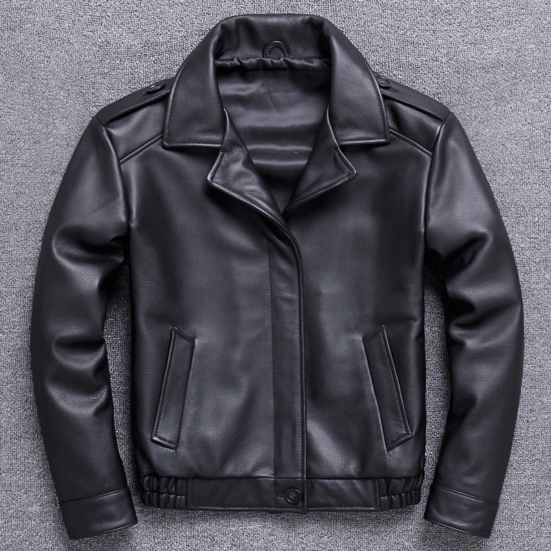 2019 Short Genuine Cow Leather Jacket Men Cowhide Casual Coat Flight Jacket Autumn Mens Leather Jackets Slim 9-1615 KJ2281
2019 Short Genuine Cow Leather Jacket Men Cowhide Casual Coat Flight Jacket Autumn Mens Leather Jackets Slim 9-1615 KJ2281