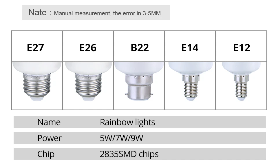New Arrival E26 E27 3528SMD 5W B22 Bayonet Colorful LED Flame Effect Fire Light Bulbs Flickering Emulation Decorative Lamps (4)