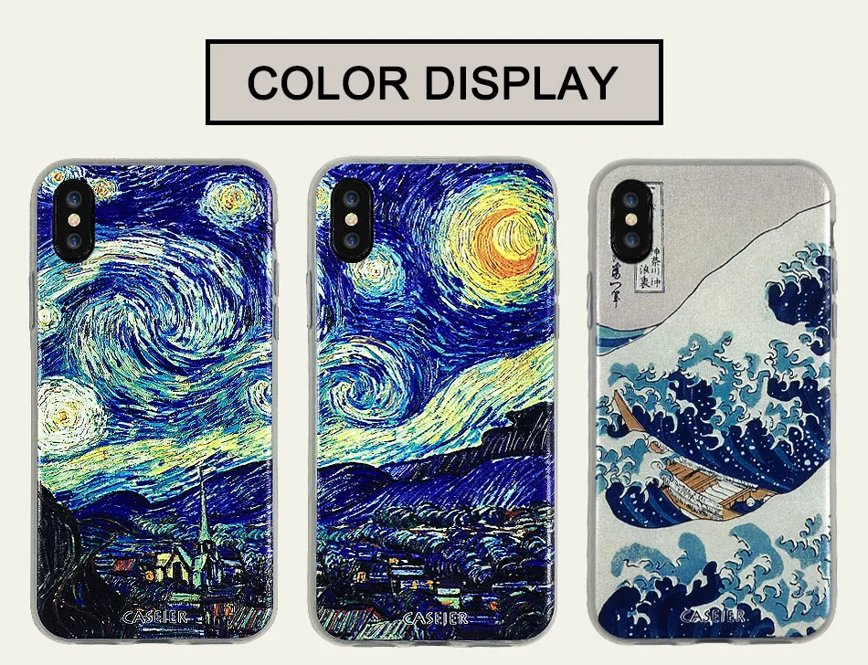 CASEIER Vintage Painting Phone Case For iPhone 6 6s Case Soft Cover For iPhone 7 8 Plus 5 5s SE X XS MAX XR S9 Funda Accessories