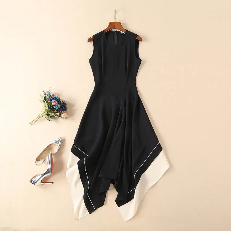 Women elegant sleeveless color block asymmetric dress gothic style runway brand brief black dresses new 2019 spring beige hem
Women elegant sleeveless color block asymmetric dress gothic style runway brand brief black dresses new 2019 spring beige hem