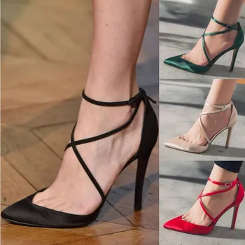 hot sale woman satin cross strap buckle high heel shoes straps high-heeled sexy pointed stiletto women wedding shoes
hot sale woman satin cross strap buckle high heel shoes straps high-heeled sexy pointed stiletto women wedding shoes