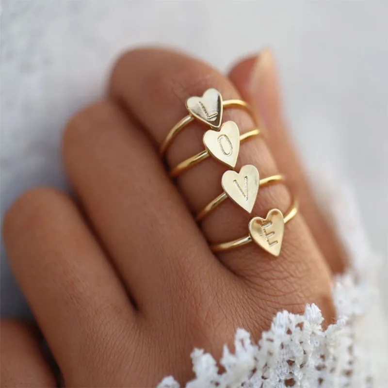 Simple Personalized Tiny Oval A-Z Letter Heart Ring Hand Stamped Minimalist Initial Gold Color Rings for Women Jewelry
Simple Personalized Tiny Oval A-Z Letter Heart Ring Hand Stamped Minimalist Initial Gold Color Rings for Women Jewelry
