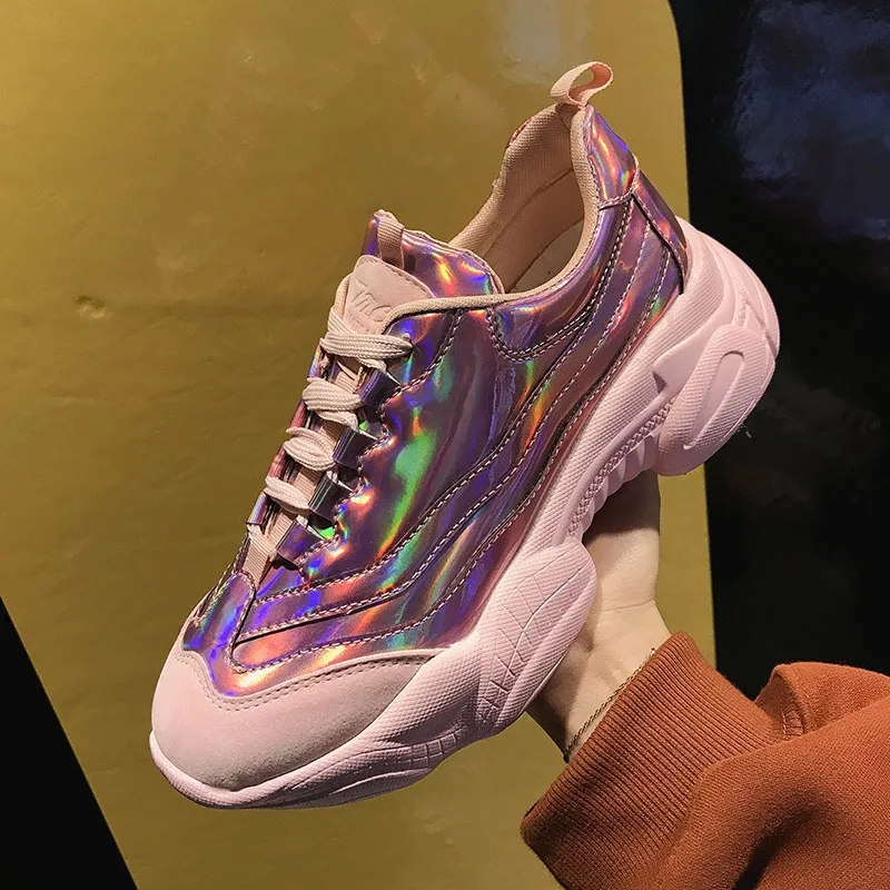 New Women Casual Shoes Platform Chunky Sneakers Harajuku Flat Thick Sole Tenis Wedge Walking colorful Mirror surface shoes YP-04
New Women Casual Shoes Platform Chunky Sneakers Harajuku Flat Thick Sole Tenis Wedge Walking colorful Mirror surface shoes YP-04