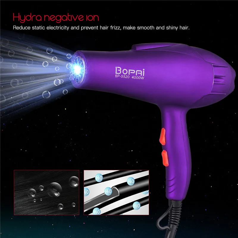4000W Electric Travel Hair Dryer ionic Blue Light Professional Hairdryer Salon Styling Hair Blow 220-240V Dryer Hair secador
4000W Electric Travel Hair Dryer ionic Blue Light Professional Hairdryer Salon Styling Hair Blow 220-240V Dryer Hair secador
