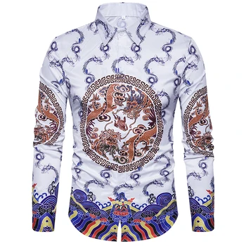 2018 New men's casual shirt 3D Dragon Robe printing pattern men fashion Standard Edition long sleeve Shirt clothes Tops EU size
2018 New men's casual shirt 3D Dragon Robe printing pattern men fashion Standard Edition long sleeve Shirt clothes Tops EU size