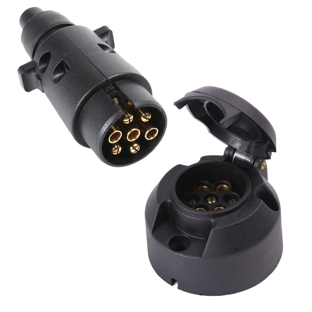 12 v 7 pin trailer male plug adapter connector 7 way core truck rv car accessory lorry female plastic socket Towing Electric
12 v 7 pin trailer male plug adapter connector 7 way core truck rv car accessory lorry female plastic socket Towing Electric
