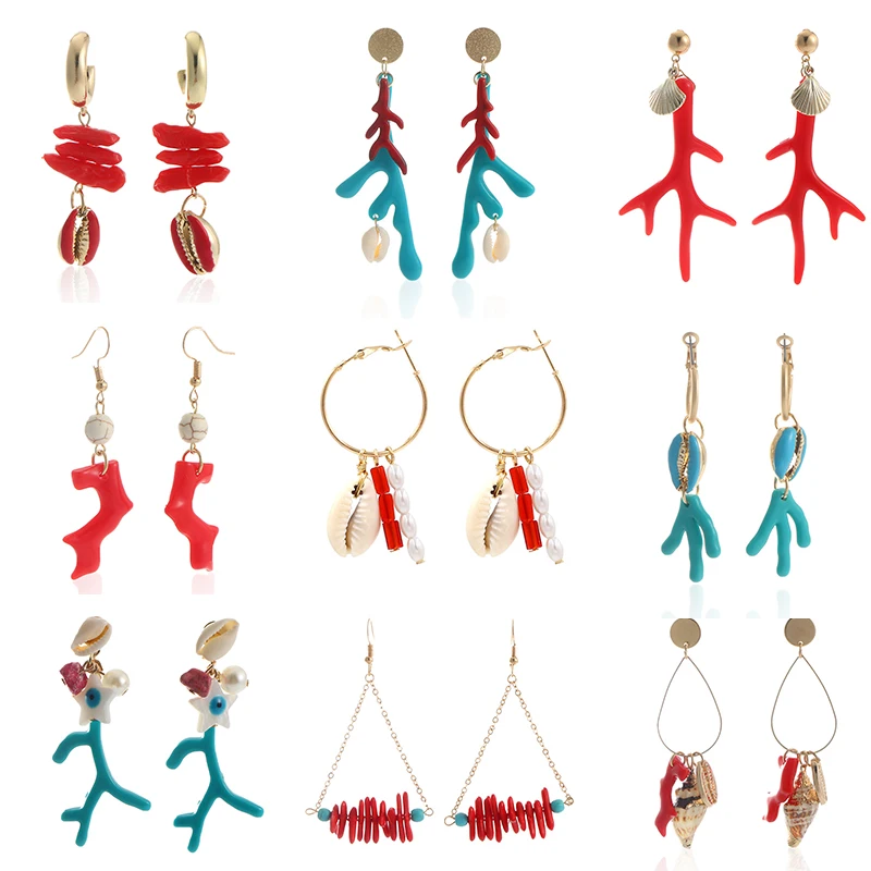 KOMi Boho Sea Beach Shell Imitation Coral Starfish Earrings Metal Cowrie Round Geometric Drop Pearl Handmade Jewelry A10205
KOMi Boho Sea Beach Shell Imitation Coral Starfish Earrings Metal Cowrie Round Geometric Drop Pearl Handmade Jewelry A10205