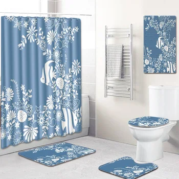 F 5 PCS/set Bath Mats Waterproof Shower Curtain Non-slip Bathroom Mat Door Mat Flannel Padded Carpet Geometry Toilet Lid Cover
F 5 PCS/set Bath Mats Waterproof Shower Curtain Non-slip Bathroom Mat Door Mat Flannel Padded Carpet Geometry Toilet Lid Cover
