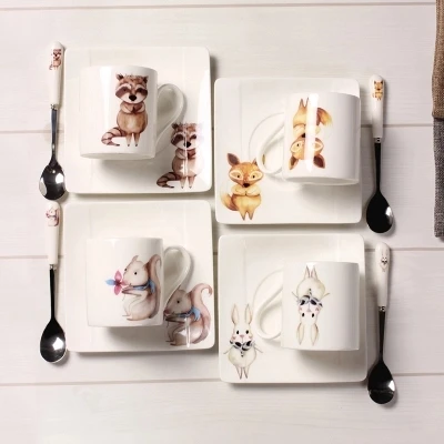 2018 Coffee cup cute cartoon animals with spoon dish ceramic mug creative afternoon tea cup Free shipping
2018 Coffee cup cute cartoon animals with spoon dish ceramic mug creative afternoon tea cup Free shipping