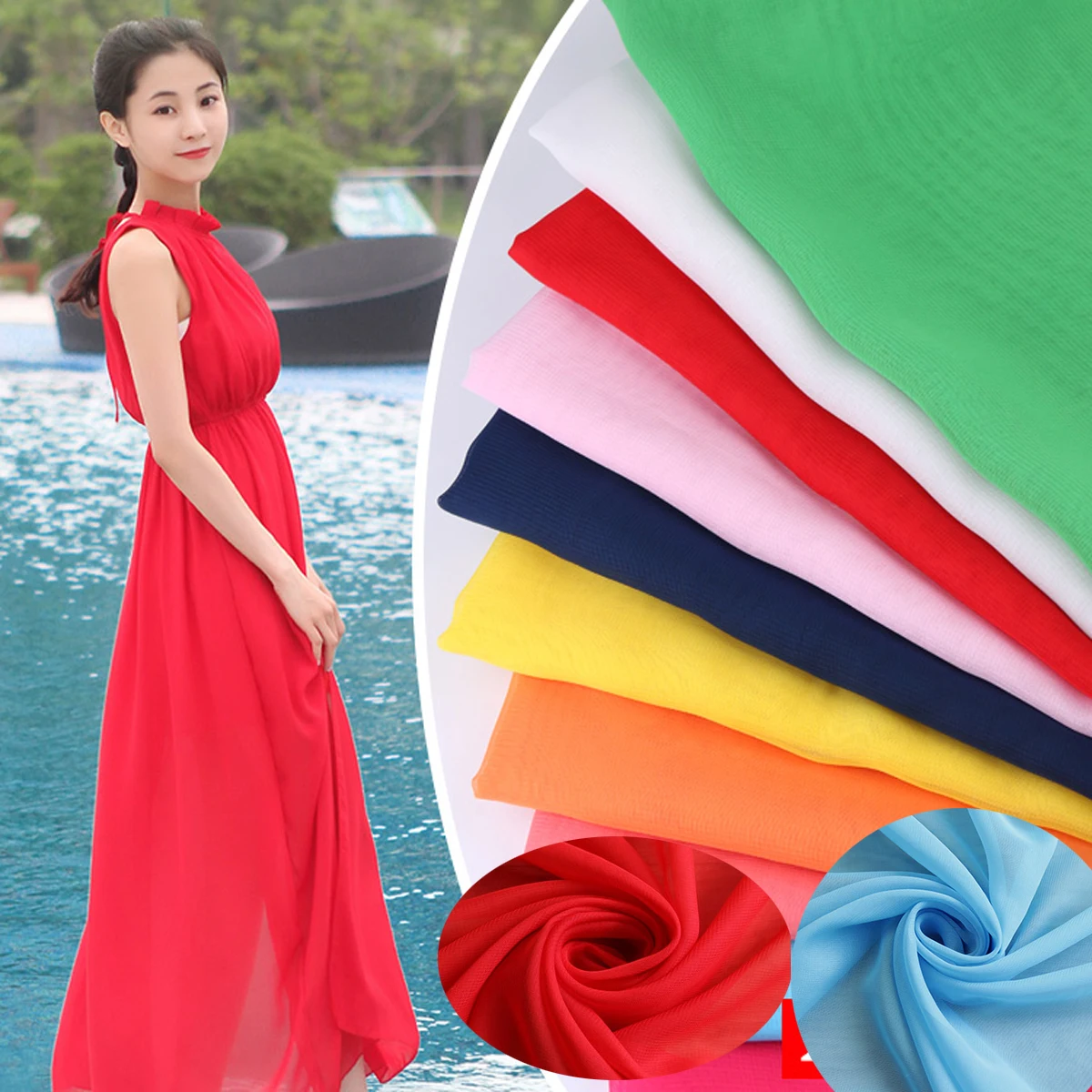 Chiffon Fabric Jockey Yarn Fabric Pure Transparent Lining Hans Dress Skirt Lining Clothes Spring and Summer
Chiffon Fabric Jockey Yarn Fabric Pure Transparent Lining Hans Dress Skirt Lining Clothes Spring and Summer