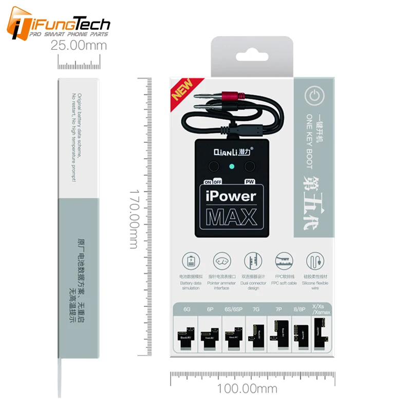 QIANLI Power Supply Test Cable iPowerMax for iPhone XS MAX X 8G 8P X 7G 7P 6S 6SP 6G 6P DC Power Control Test Cable Wire
QIANLI Power Supply Test Cable iPowerMax for iPhone XS MAX X 8G 8P X 7G 7P 6S 6SP 6G 6P DC Power Control Test Cable Wire