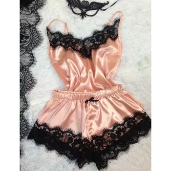 Bigsweety Women's Sleepwear Sexy Lace Satin Pajama Sets Nightwear Sleeveless Tops+Shorts 2 Pcs Sets Pyjama Sets For Women Pijama
Bigsweety Women's Sleepwear Sexy Lace Satin Pajama Sets Nightwear Sleeveless Tops+Shorts 2 Pcs Sets Pyjama Sets For Women Pijama