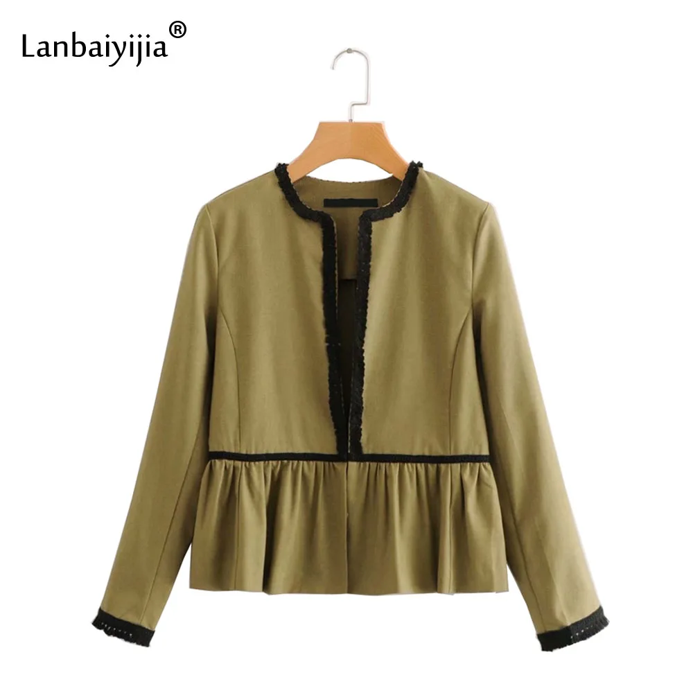 Lanbaiyijia Newest Loose Women Coats Stand Collar Long Sleeve Lace side Patchwork Outerwear Women Collect waist Short Coats
Lanbaiyijia Newest Loose Women Coats Stand Collar Long Sleeve Lace side Patchwork Outerwear Women Collect waist Short Coats