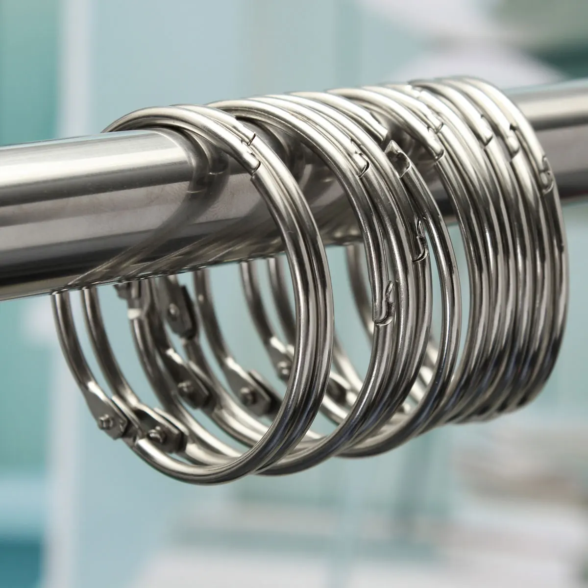 12Pcs 5cm Curtain Hooks Rings Stainless Steel Round Circular Shower Anti Rust Silver Hinges Closure Mechanism Durable Slideable
12Pcs 5cm Curtain Hooks Rings Stainless Steel Round Circular Shower Anti Rust Silver Hinges Closure Mechanism Durable Slideable