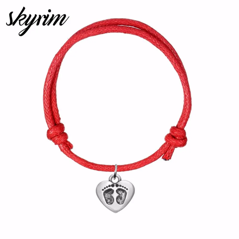 Skyrim 10pcs Adjustable Wax Cord Bracelets Baby Footprint on Heart Charm Bracelet Colorful Rope Chain Women Jewelry Mom Gift
Skyrim 10pcs Adjustable Wax Cord Bracelets Baby Footprint on Heart Charm Bracelet Colorful Rope Chain Women Jewelry Mom Gift