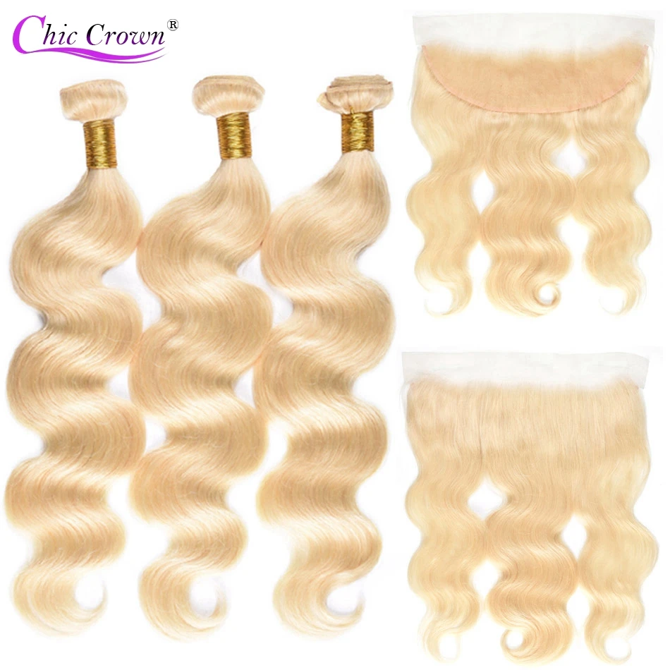 613 Blonde 3 Bundles With Frontal Closure Brazilian Body Wave Bundles With 13x4 Lace Frontal Remy Human Hair Weave Bundles
613 Blonde 3 Bundles With Frontal Closure Brazilian Body Wave Bundles With 13x4 Lace Frontal Remy Human Hair Weave Bundles
