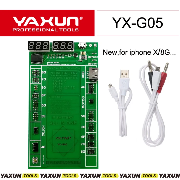 YAXUN YX-G05 New Professional Battery Activation Charge Board+Micro USB Cable for iPhone X/8G/8Plus/7G/6G/5G/ Moto G/Moto X...
YAXUN YX-G05 New Professional Battery Activation Charge Board+Micro USB Cable for iPhone X/8G/8Plus/7G/6G/5G/ Moto G/Moto X...