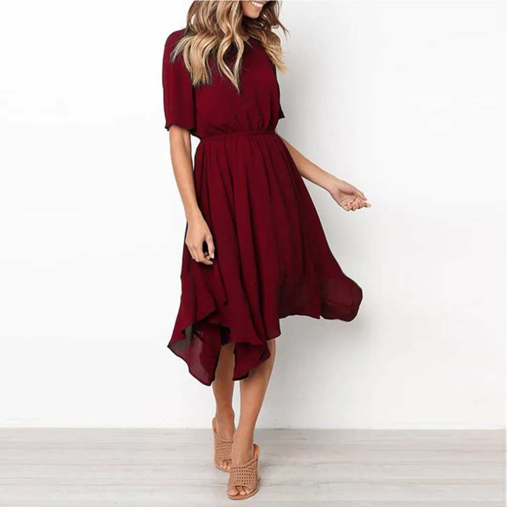 Casual Lady Solid Short Sleeve Summer Beach Sun Dress Vintage Women Clothes Bohemian Dress Jurken Zomer 2019 Robe Mujer 2hj
Casual Lady Solid Short Sleeve Summer Beach Sun Dress Vintage Women Clothes Bohemian Dress Jurken Zomer 2019 Robe Mujer 2hj