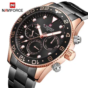 

NAVIFORCE Men Watch Quartz Analog Luxury Fashion Sport 30M Waterproof Wristwatch Steel Male Watch Clock Relogio Masculino 2019
