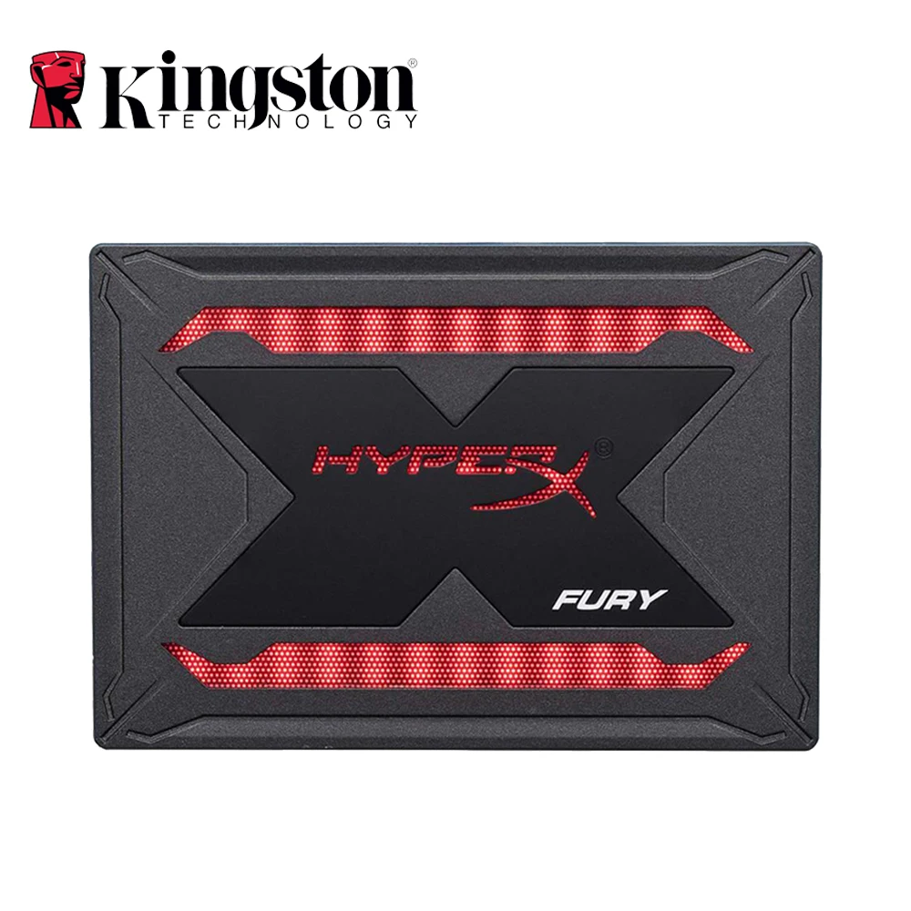 

Kingston HyperX Fury RGB SSD SATA 3 2.5" Solid State Drive Gaming HDD Multi-Color RGB PCIe 3.0 with Black Case 240GB 480GB 960GB