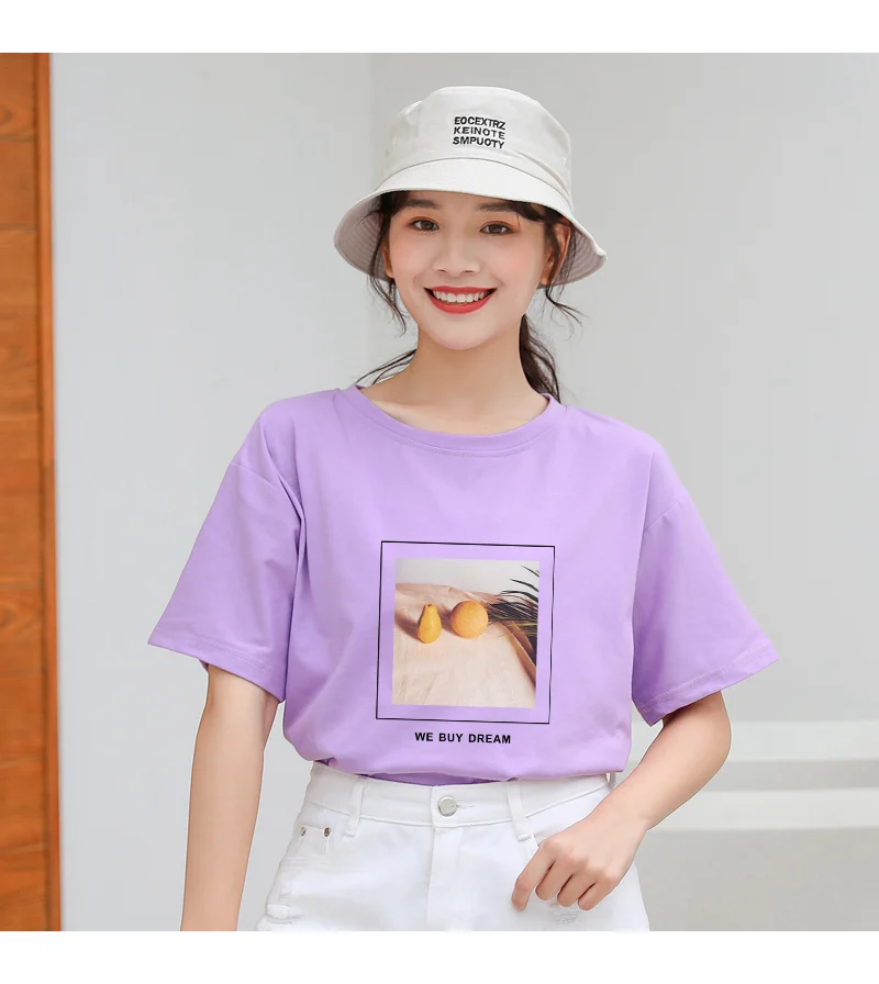 Summer New Harajuku Short Sleeve Funny Printed T Shirt Women O-neck Cotton Tops Tee Shirt Femme Streetwear Casual Korean Clothes (13)
