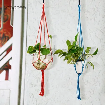 dophee 1pcs Red Blue Macrame Plant Hanger Hand Knit Flower Pot Basket Holder Net Cotton Rope For Balcony Garden Home Decoration
dophee 1pcs Red Blue Macrame Plant Hanger Hand Knit Flower Pot Basket Holder Net Cotton Rope For Balcony Garden Home Decoration
