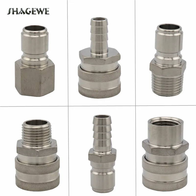 Stainless Steel 304 Homebrew Beer Quick Disconnect Set 1/2"barb and 1/2"NPT Connector Home Brewing Pump Wort Chiller Fitting
Stainless Steel 304 Homebrew Beer Quick Disconnect Set 1/2"barb and 1/2"NPT Connector Home Brewing Pump Wort Chiller Fitting
