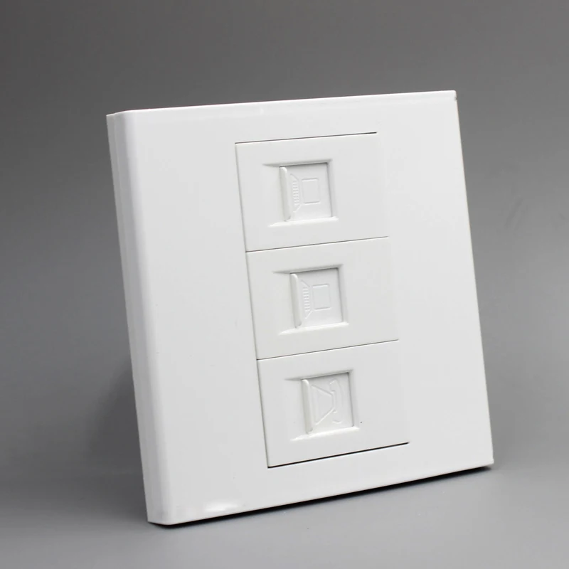 RJ11+CAT5E RJ45+CAT5E RJ45 Wall Outlet pic 2