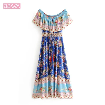 Ethnic style summer sexy female long dress Rose Laminated Bohemian Beach Leisure Vacation Women's Dress 
Ethnic style summer sexy female long dress Rose Laminated Bohemian Beach Leisure Vacation Women's Dress