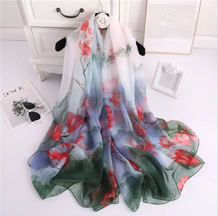 Elegant Design Sexy Women Luxury Silk Scarf Soft Feeling Summer Autumn Thin Shawl Wrap with Flowers Pattern
Elegant Design Sexy Women Luxury Silk Scarf Soft Feeling Summer Autumn Thin Shawl Wrap with Flowers Pattern