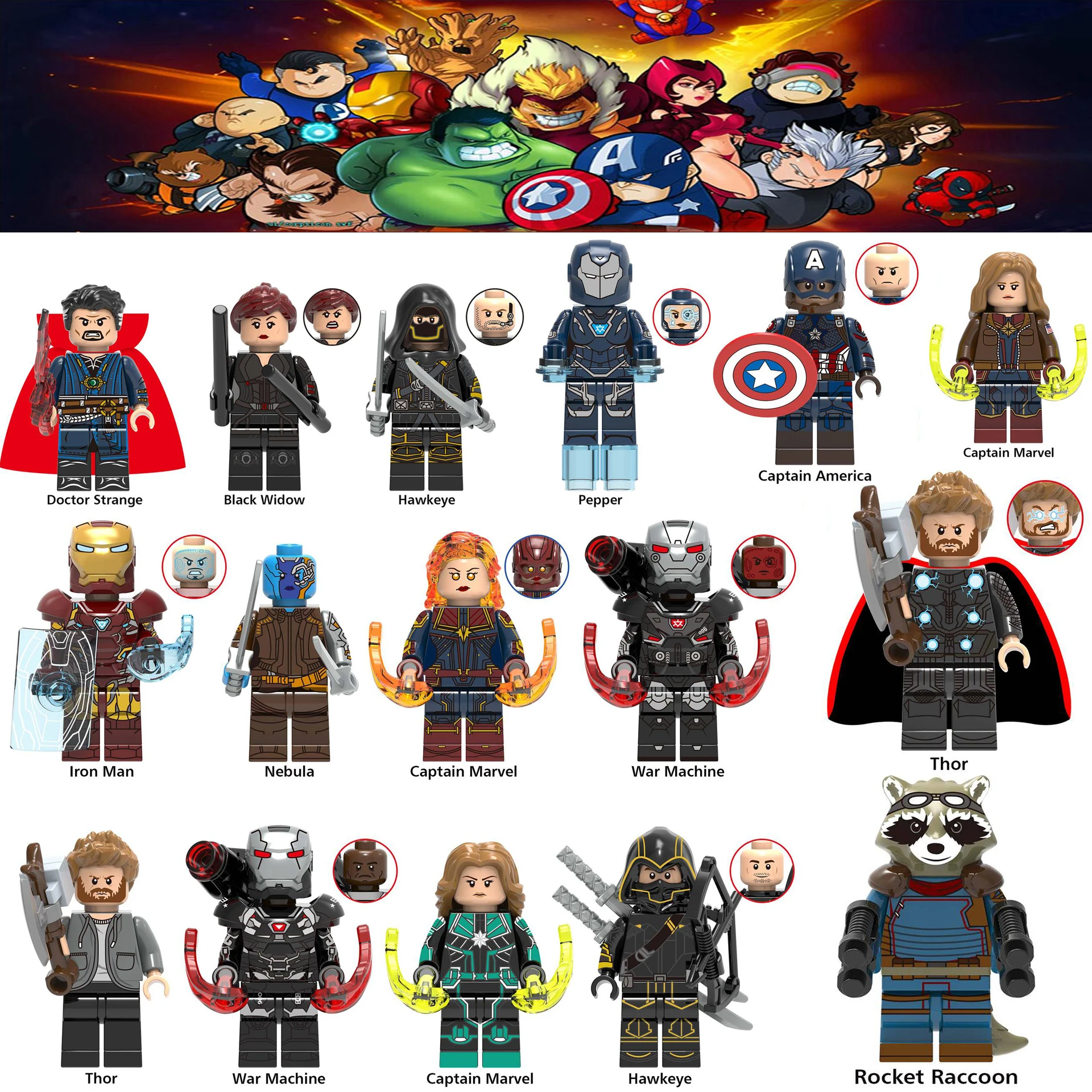 Superhero Avengers 4 Super British Singular Dr. Hawkeye Surprise Captain Nebula Iron Man Assembled Building Blocks Assembled Man
Superhero Avengers 4 Super British Singular Dr. Hawkeye Surprise Captain Nebula Iron Man Assembled Building Blocks Assembled Man