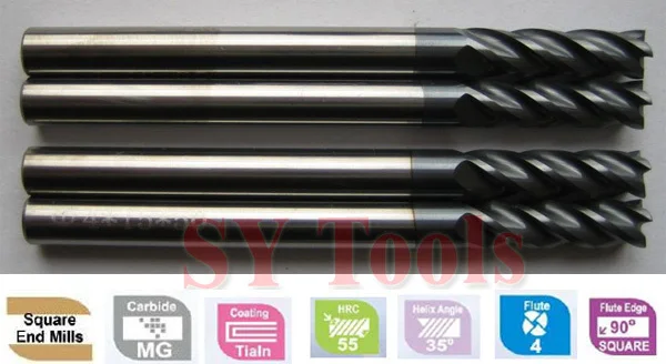 D4mm square endmills Super Micro Carbide Suitable For HRC55 Material D4*11*D4*50
D4mm square endmills Super Micro Carbide Suitable For HRC55 Material D4*11*D4*50