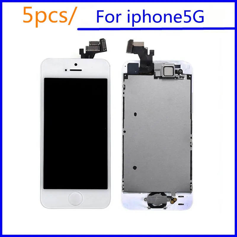 5pcs/ For iPhone 5 5G LCD Assembly and Touch Screen Digitizer+Home Button+Front Camera Complete Black white Free shipping 
5pcs/ For iPhone 5 5G LCD Assembly and Touch Screen Digitizer+Home Button+Front Camera Complete Black white Free shipping