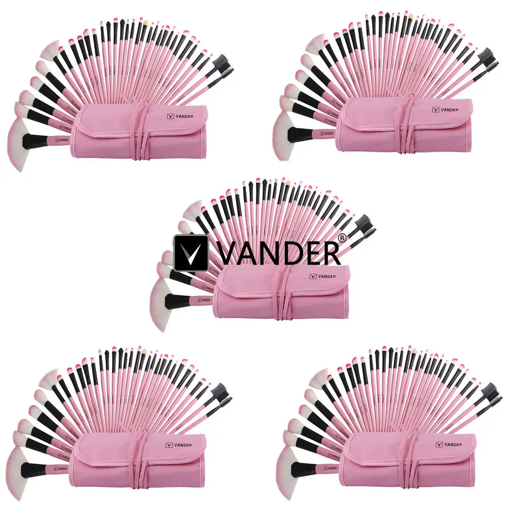5 комплектов Vander Pink 32 шт. набор профессиональных кистей для макияжа косметических