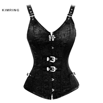 Kimring Steampunk Corset Vest Gothic Brocade Overbust Corsets and Bustiers Waist Trainer Cincher Body Shaper Corselet for Women
Kimring Steampunk Corset Vest Gothic Brocade Overbust Corsets and Bustiers Waist Trainer Cincher Body Shaper Corselet for Women