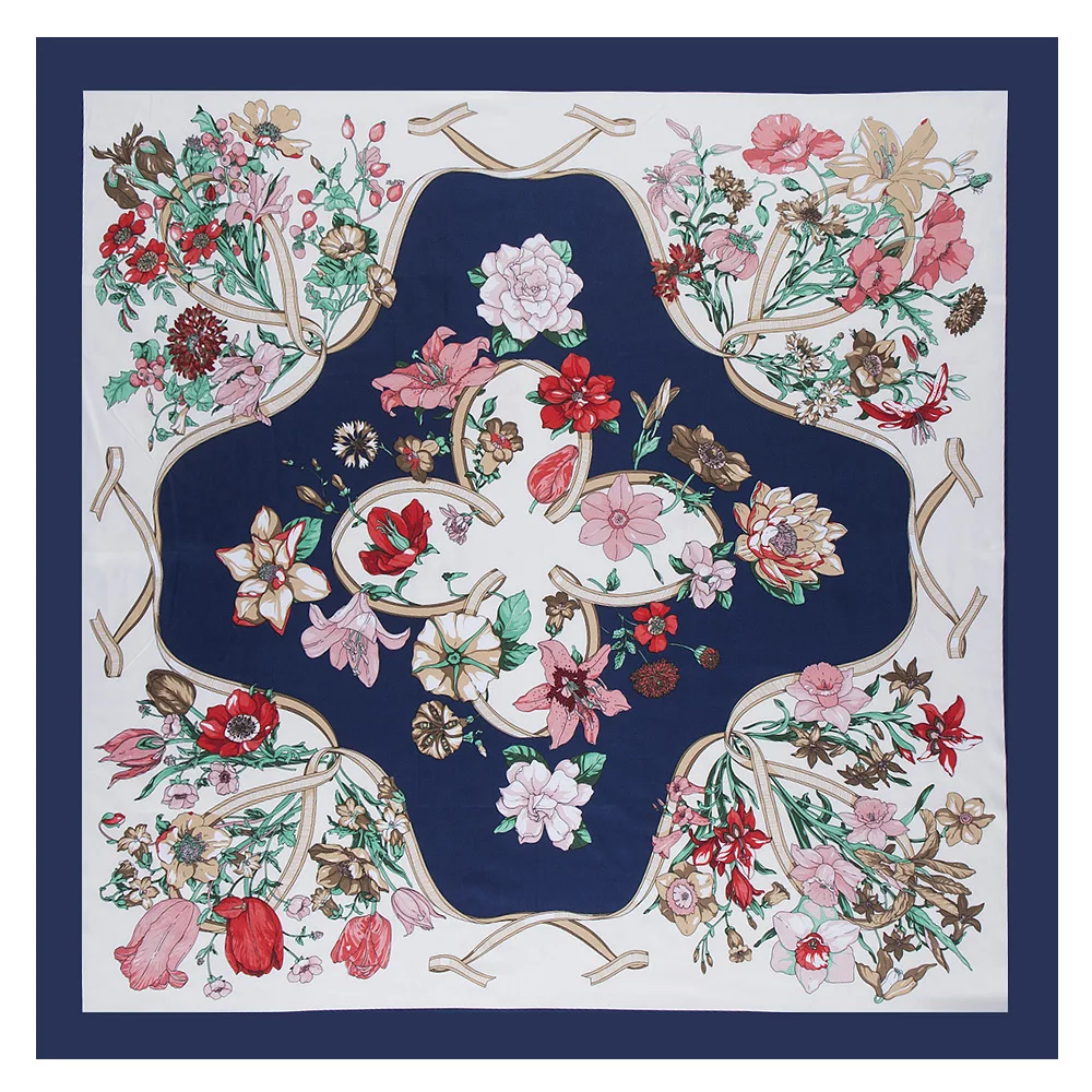 Luxury Brand 100% Twill Silk Scarf For Ladies Floral Square Scarf 2019 New Design Print Kerchief Woman Neck Shawl Wraps Echarpe
Luxury Brand 100% Twill Silk Scarf For Ladies Floral Square Scarf 2019 New Design Print Kerchief Woman Neck Shawl Wraps Echarpe