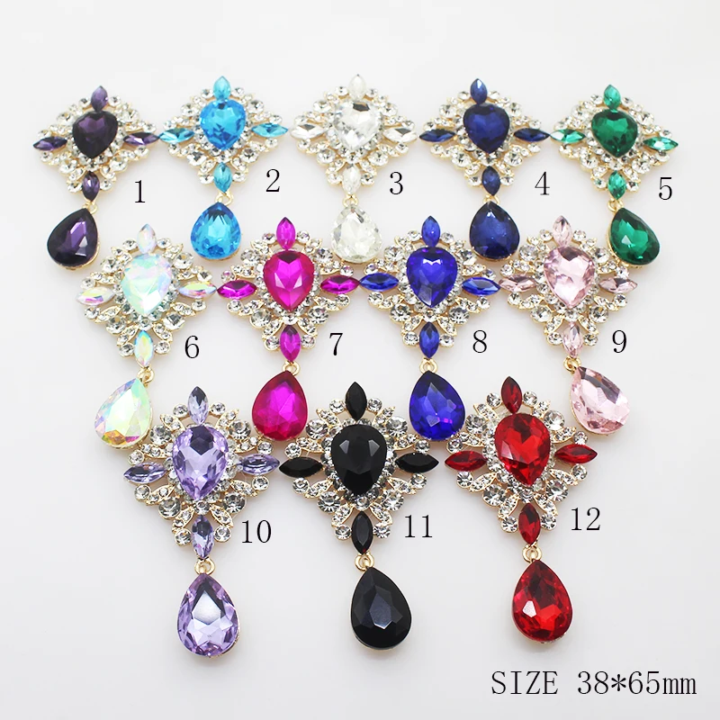 New Mix Color Pendant Glass Metal Buttons 2Pcs/Lot Flatback Brooch Crystal Button 38 x 65mms Gold Accessories Decoration
New Mix Color Pendant Glass Metal Buttons 2Pcs/Lot Flatback Brooch Crystal Button 38 x 65mms Gold Accessories Decoration