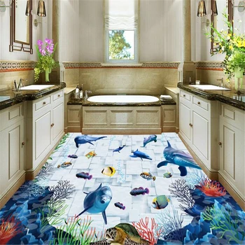 beibehang Fresh underwater world 3D bathroom floor custom flooring painting home decoration background wallpaper
beibehang Fresh underwater world 3D bathroom floor custom flooring painting home decoration background wallpaper