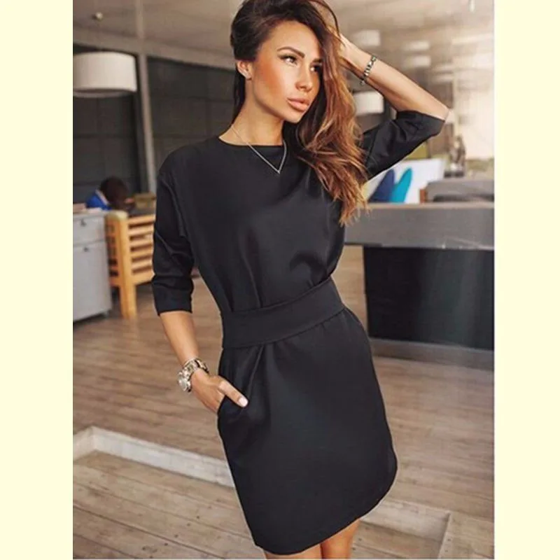 black summer work dress