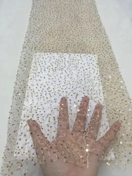 Fashionable beaded African French Lace Fabric with Sequins Tulle embroidery bridal dress Lace Fabric
Fashionable beaded African French Lace Fabric with Sequins Tulle embroidery bridal dress Lace Fabric