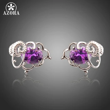 AZORA New Fashion Cute Sheep Oval Purple Cubic Zirconia Stud Earrings Jewelry for Women Wedding Party Accessories Gift TE0291
AZORA New Fashion Cute Sheep Oval Purple Cubic Zirconia Stud Earrings Jewelry for Women Wedding Party Accessories Gift TE0291
